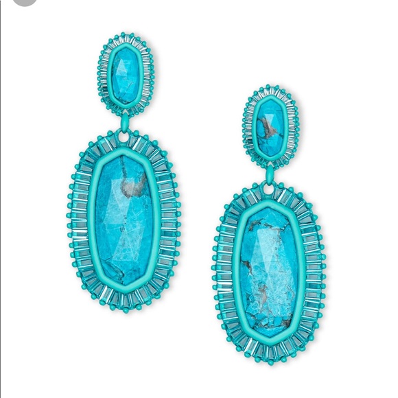 KENDRA SCOTT Kaki statement earrings in matte - Picture 3 of 7